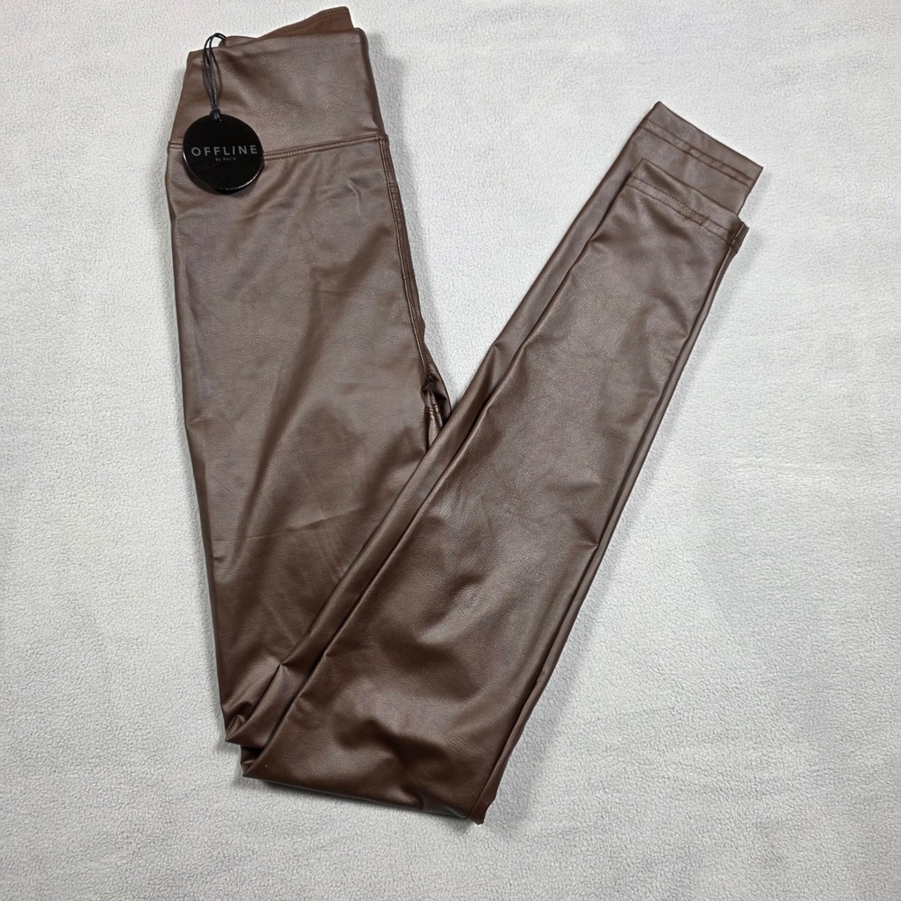 OFFLINE by Aerie Leggings Women Extra Small Brown Legging Hi-Rise Real Luxe